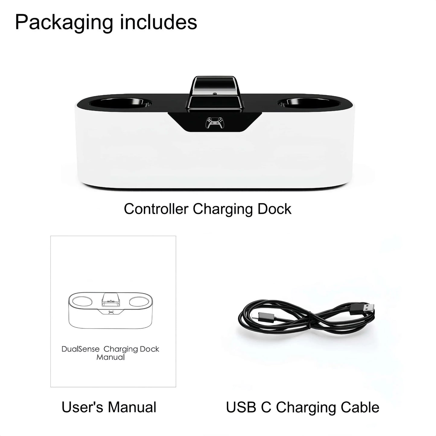 Portable Fast Charging Station for PS5 Controller, 1 Count Game Consoles Desktop Wireless Charging Holder, Console Accessories, Gaming Items, Controller Charger